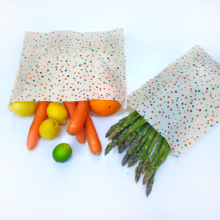 Beeswax bags "Polka Dots" set L+XL 1 pc.