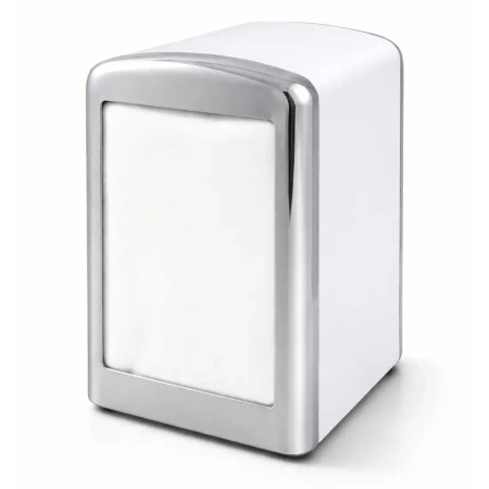 Napkin dispenser 17 x 17 cm, white, metal, Clarina, 1 pc