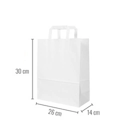Torba papierowa z uchwytem biała 26 x 14 x 30 cm 250 szt.