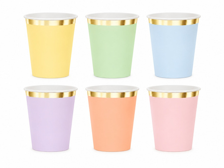Paper Cups, Assorted Colors, 220 ml, 6 pcs