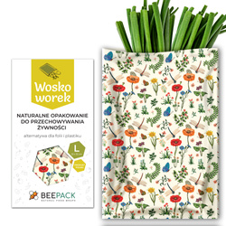 Beeswax wrap bag “Meadow” – size L (23 × 32 cm), 1 pc
