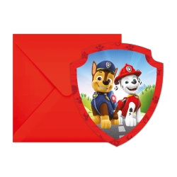Invitations with envelopes Paw Patrol, 6 pcs.