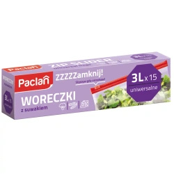 Woreczki strunowe z suwakiem Paclan 3L 15 szt.