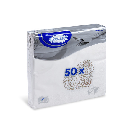 2-ply Wedding napkins 1/4 fold 33 × 33 cm, 50 pcs.
