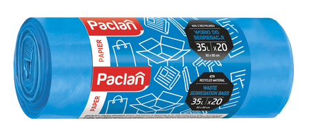 Worki do segregacji papieru niebieskie Paclan 35L, 20 szt.