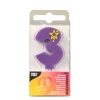 Purple Birthday Candle Number "3", 1 pc.