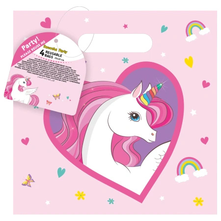 Torebki papierowe Wielorazowe "Unicorn" 22 x 22 cm 4 szt.