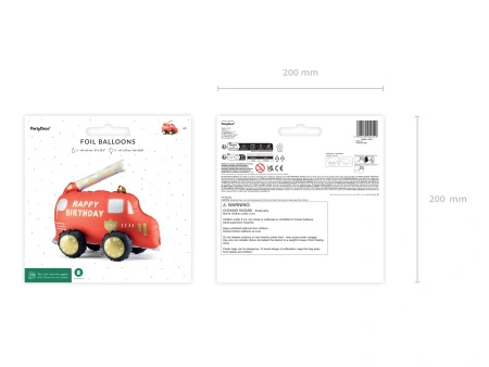Standing Foil Balloon "Fire Truck", 67 × 53 cm, 1 pc