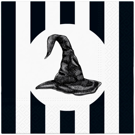 Serwetki 3-warstwowe "Striped Hat / Halloween", 1/4, 33 x 33 cm 20 szt.