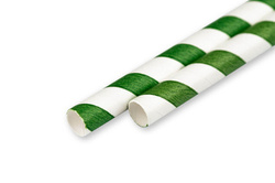 Green paper straws 12/205 mm 200 pcs.