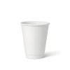 White double-wall paper cup, matte, dispersion coating, 250 ml, Ø80 mm, 25 pcs