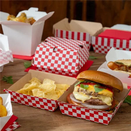 Burger box termiczny, "Fitipaldi" / "Kratka", 14,7 x 14 x 7 cm, 50 szt.