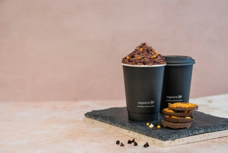 Black Double Wall Paper Cup 350 ml, Ø90 mm 25 pcs