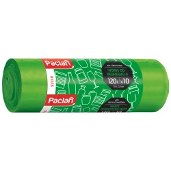 Worki do segregacji szkła zielone Paclan 120L, 70 x 110 cm, 10 szt.