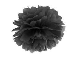 Decorative Tissue Paper Pom-Pom, Black, 25 cm, 1 pc