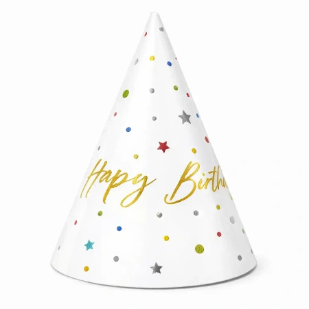 Paper Party Hats Birthday candles 6 pcs