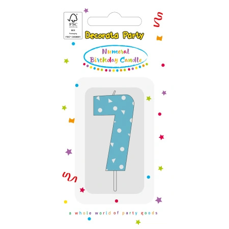 Blue Birthday Candle "7", 1 pc.