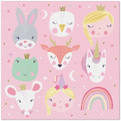 Serwetki 3-warstwowe "Magical Friends", 1/4, 33 x 33 cm 20 szt.