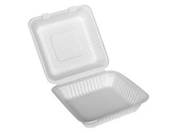 Unlined sugar cane menubox 1500 ml, 23 x 23 x 8 cm 100 pcs.