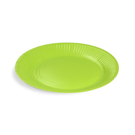 Round paper plate, green, dia 23 cm, 10 pcs.