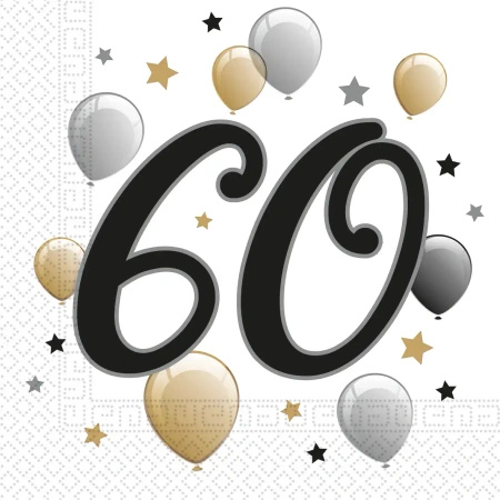 2-ply napkins Milestone "60" 33x33 cm 20 pcs