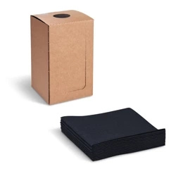 PREMIUM Airlaid black napkins 20 x 20 cm + dispenser 100 pcs.