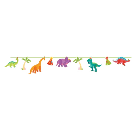 Paper Flag Garland Dino 2.3 m 1 pc