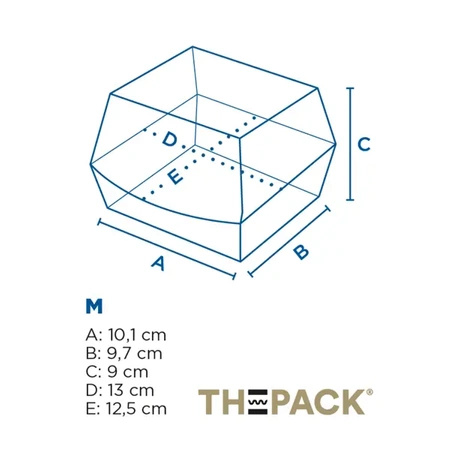 Thermal burger box black, size "M", 13 x 12.5 x 9 cm 50 pcs.