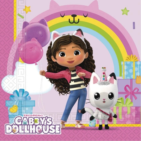 2-ply napkins "Gabby's Dollhouse", 33 × 33 cm, 20 pcs