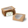 Sushi box with window, brown, 12 x 12 x 4 cm 50 pcs.