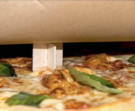 KIT: White pizza box 40 x 40 x 4 cm 50 pcs. + support 100 pcs.