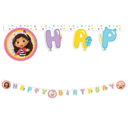 Paper birthday banner "Gabby's Dollhouse" 2 m, 1 pc
