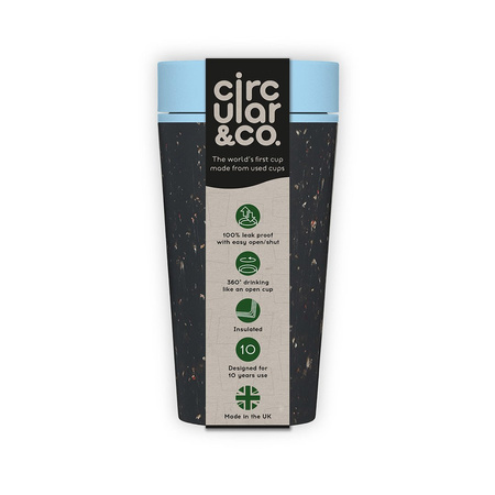Circular 340 ml reusable mug Black & Distant blue, 1 pc.