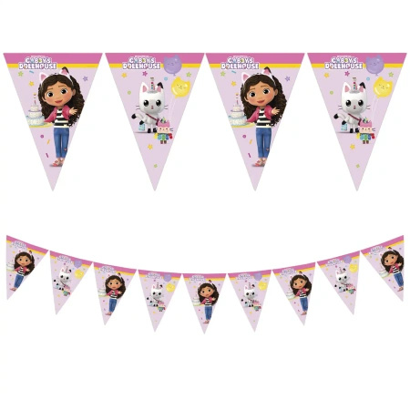 Paper garland – flags "Gabby's Dollhouse" 2.3 m, 1 pc