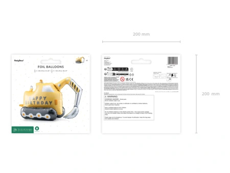 Standing Foil Balloon "Excavator", 49 × 76.5 cm, 1 pc