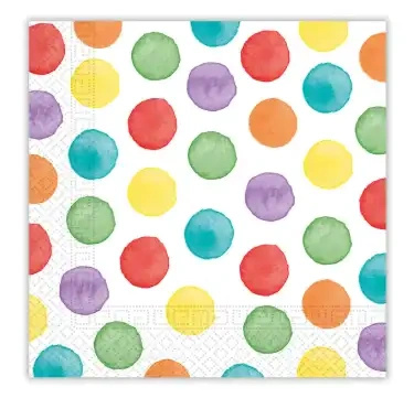 Serwetki 3-warstwowe "Multicolor Dots", 33 x 33 cm, 20 szt.