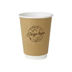 Two-ply brown paper cup, dispersion, 350 ml, ¶. 90 mm OWN PRINTING 2000 pcs.