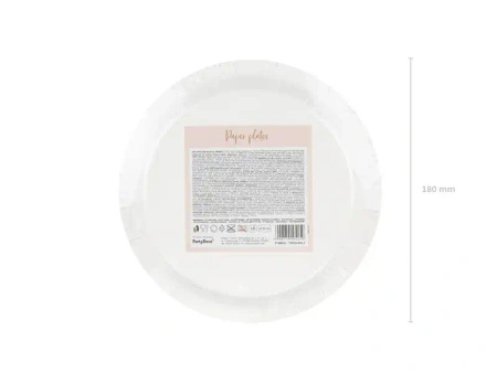 Talerze papierowe "Różowe w Kropki", 18 cm, 6 szt.