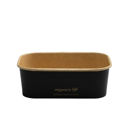Pojemnik papierowy prostokątny czarny dyspersja 750 ml, 17,3 x 12,1 x 5,7 cm, 50 szt.