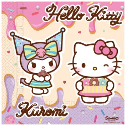 Serwetki 2-warstwowe "Hello Kitty & Kuromi", 33 x 33 cm, 20 szt.