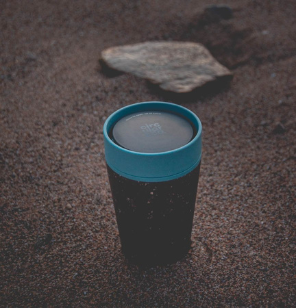 Circular 340 ml reusable mug Black & Distant blue, 1 pc.