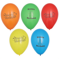 Balony "Happy Birthday" mix 22 cm, 10 szt.