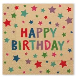 Serwetki 2-warstwowe "Happy Birthday Stars", 33 x 33 cm, 20 szt.
