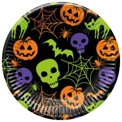 Talerze papierowe "Halloween", 23 cm, 8 szt.