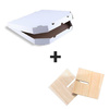 KIT: Pizza box, beveled corners, white 32 x 32 x 3.5 cm 100 pcs. + support 100 pcs.