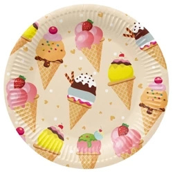 "Ice Cream" round paper plate ¶. 23 cm 8 pcs.