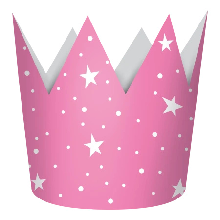 Czapeczki korona papierowa Princess 4 szt.