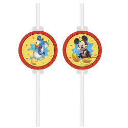 Paper Straws Mickey Mouse, 22 cm, 4 pcs.