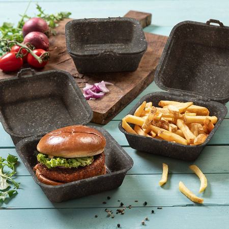 Burger boxes reusable black 16 x 15 x 8.5 cm 60 pcs.