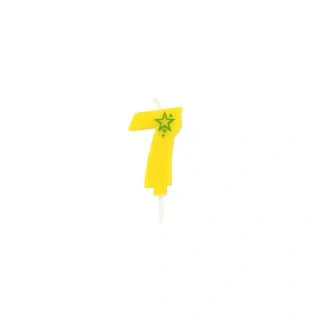 Yellow Birthday Candle Number "7", 1 pc.